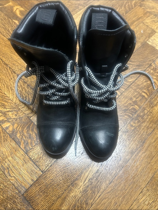 Miu Miu Shoes - Miu miu Black women's Lace-Up Ankle Boots - Classic Utility Style